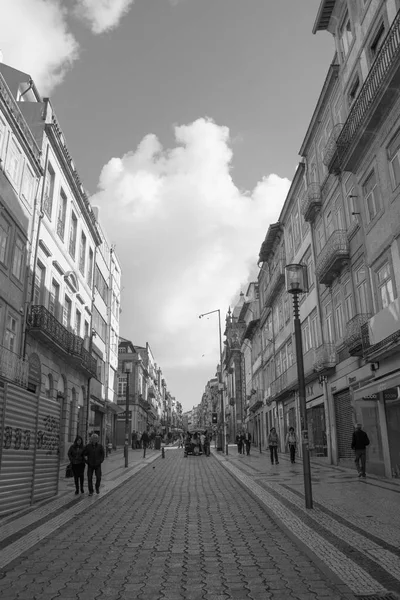 Porto Portugal 2018 Mensen Het Centrum Van Stad Santa Catarina — Stockfoto