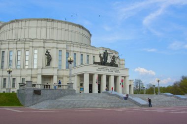 Minsk, Beyaz Rusya - 01.05.2018: Ulusal Akademik Bolşoy Opera ve Bale Tiyatrosu