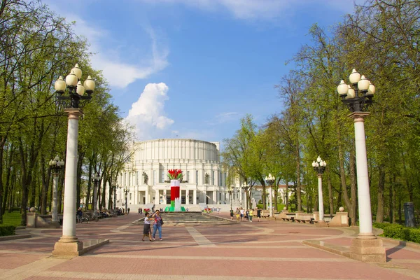 Minsk Belarus 2018 Teatro Académico Nacional Ópera Ballet Bolshoi — Foto de Stock