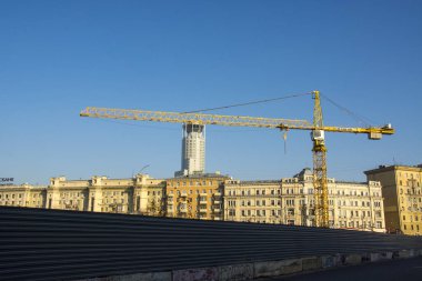 Moscow, Rusya Federasyonu-07.11.2018: kentsel mimari yakın Paveletskaya Meydanı 2003 yılı Paveletsky İstasyonu.