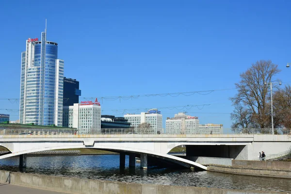 Minsk Weißrussland 2019 Blick Auf Den Fluss Swisloch Auf Nemiga — Stockfoto