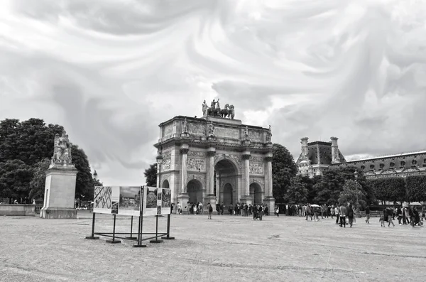 Parijs Frankrijk Mei 2019 Toeristen Buurt Van Arc Triomphe Carrousel — Stockfoto
