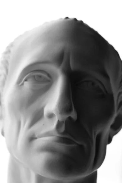 Close Face Gypsum Roman Emperor Julius Caesar — Stock Photo, Image