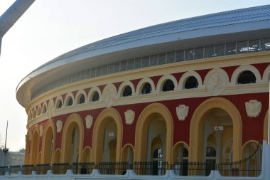 Minsk, Belarus - 19.10.2019 Dinamo şehir stadyumu, eğlence. Şehrin spor tesisleri