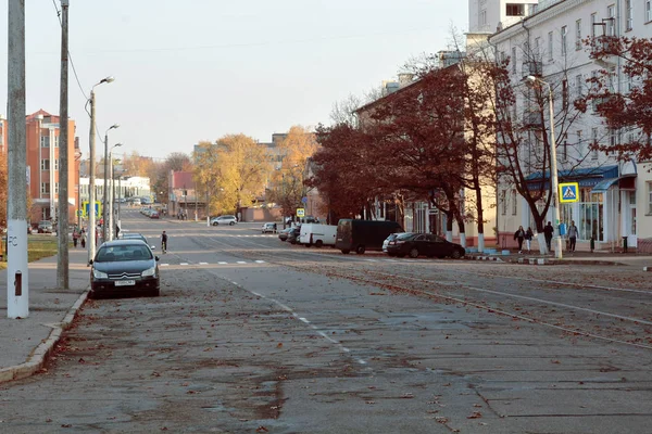 Minsk Bielorrússia 2019 October Street Esta Uma Das Ruas Mais — Fotografia de Stock
