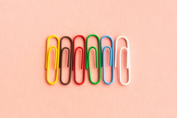 Trombones Multicolores Sur Fond Pastel Idée Pour Conception Carnets Scolaires — Photo