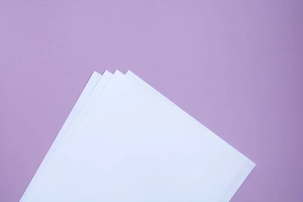 Leere Din Papiervorlage Auf Farbigem Hintergrund Attrappe Kopierraum — Stockfoto