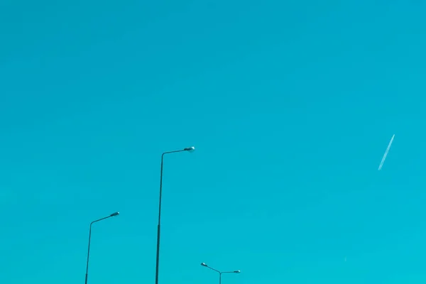 Moderne Led Straßenleuchten Für Die Nächtliche Straßenbeleuchtung — Stockfoto