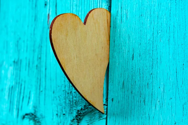 Corazón Decorativo Madera Concepto Amor Relaciones Amistad — Foto de Stock