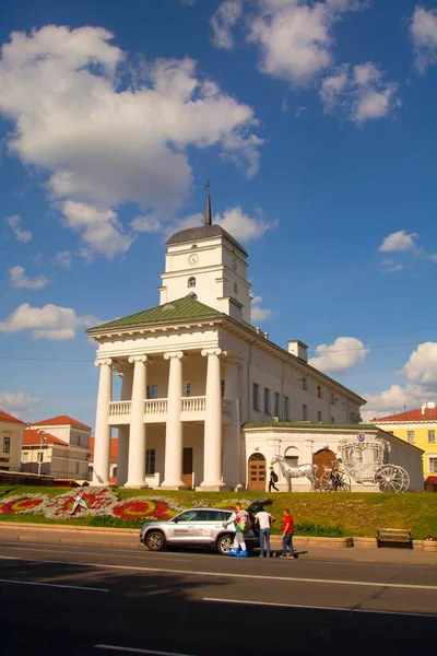 Minsk Belarus Augustus 2020 Witte Gebouw Van Het Oude Stadhuis — Stockfoto