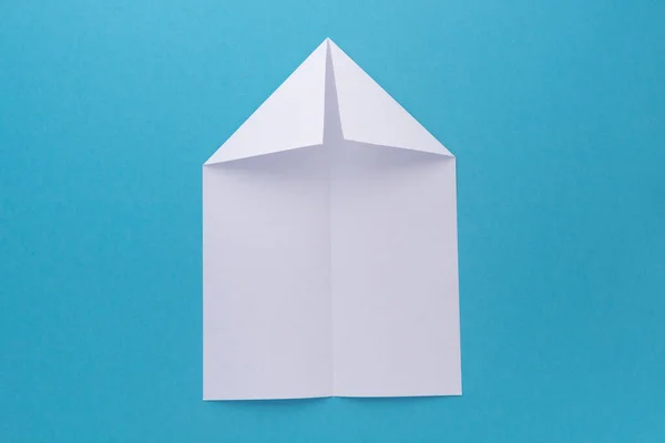 Procedimiento Montaje Avión Blanco Papel Origami Creación — Foto de Stock