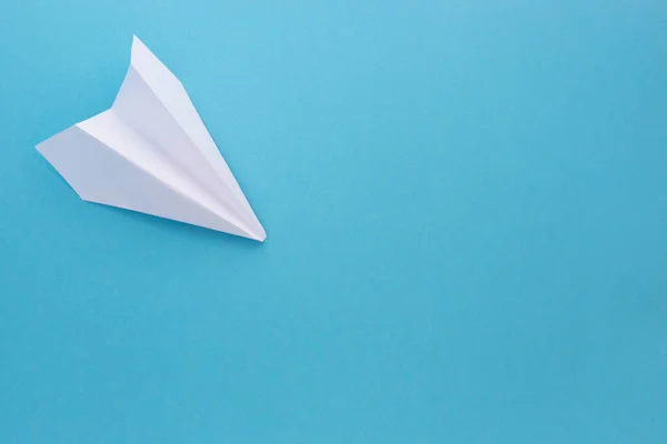 Assembly Procedure Paper White Airplane Origami Creation — Stock Photo, Image