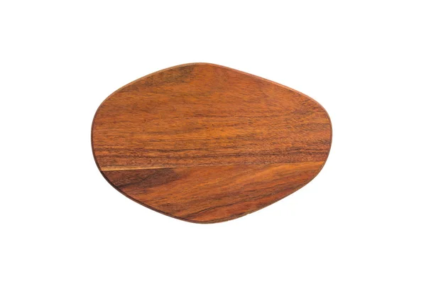 木製大皿またはまな板 白い背景で隔離の平面図 — ストック写真
