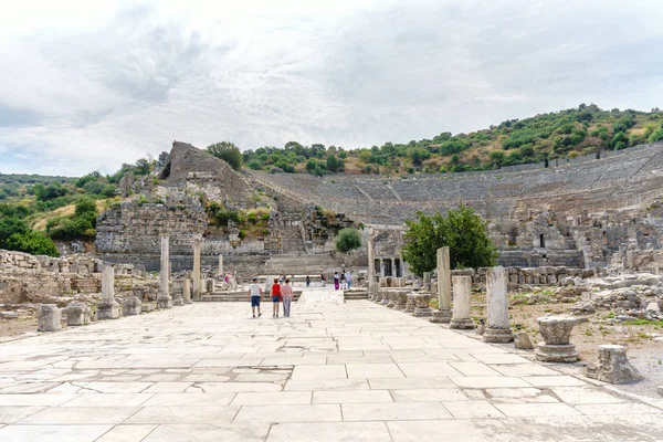 Efesos Turkiet Juni 2018 Antika Amfiteatern Historiska Ephesus Stadens Ruiner — Stockfoto