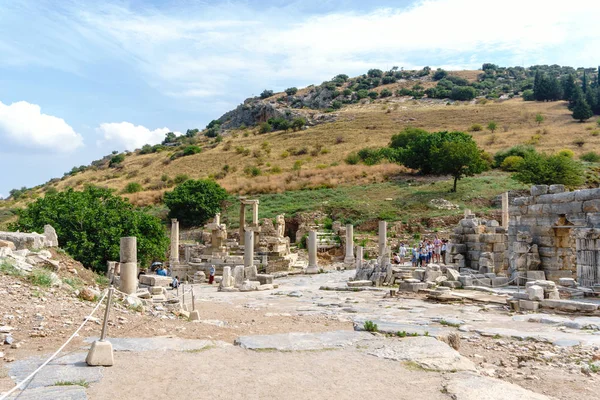 Efesu Turecko Června 2018 Zříceniny Historické Město Starověkého Efesu Obnovou — Stock fotografie