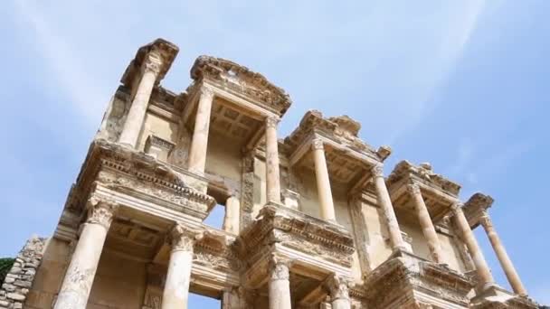 Ефесус Туркий Июня 2018 Года Библиотека Цельса Древнем Городе Эфес — стоковое видео