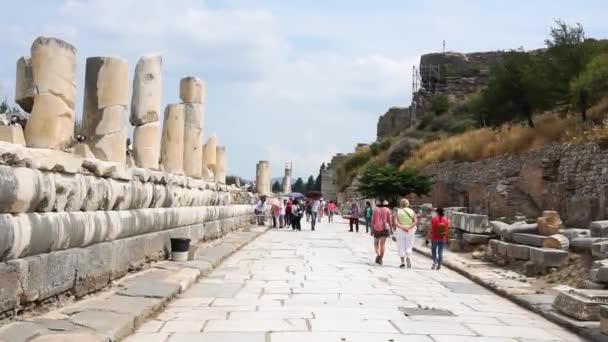 Efeze Turkije Juni 2018 Bibliotheek Van Celsus Ephesus Ruïnes Van — Stockvideo