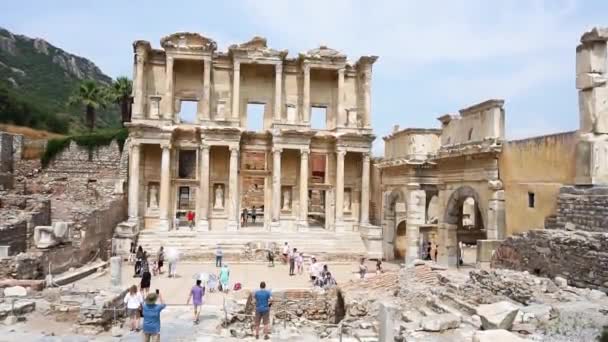 Ефес Сполучені Штати Америки Червня 2018 Бібліотека Цельса Руїнах Стародавнього — стокове відео
