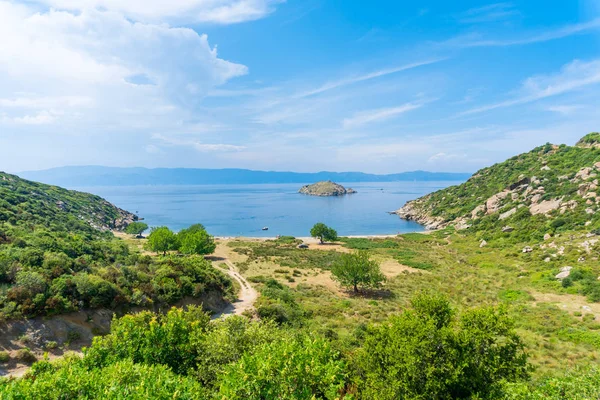 Vue Panoramique Paysage Bleu Vert Péninsule Kapidag Erdek Côte Maritime — Photo