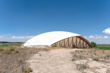 Dış görünüm koruma Çatalhöyük. En eski dünya ile büyük şehirde Neolitik ve Kalkolitik şehir yerleşim Çumra, Konya. Bu yaklaşık 7500 M.ö. yılında inşa edilmiştir