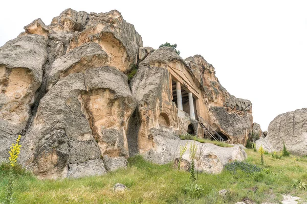 Rock tomb view of Phrygia valley in the middle of Turkey.