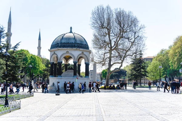Istanbul Turkey April 2018 German Fountain Which Gift Wilhelm Sultanahmet — Stock Photo, Image