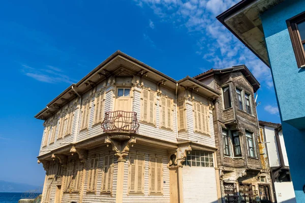 Mudanya Bursa Türkiye Renkli Mimari Evler Ile Yunan Tarihi Köy — Stok fotoğraf