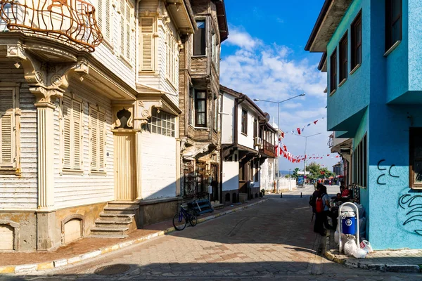 Bursa Türkiye Eylül 2018 Mudanya Yunan Tarihi Renkli Mimari Evler — Stok fotoğraf