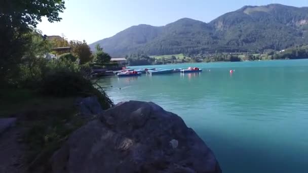 Fuschl See Österrike September 2016 Liggande Sjön Fuschlsee Österrikisk Alpin — Stockvideo