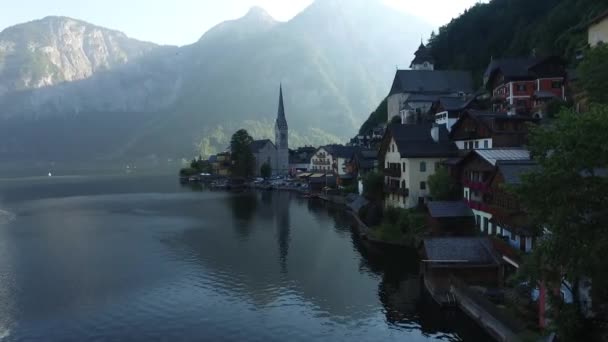 Hallstatt Hallstatt Austria Września 2016 Widok Kultowego Krajobraz Miejscowości Hallstatt — Wideo stockowe