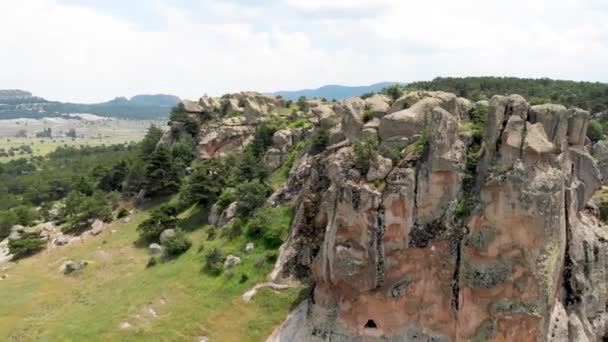 Rock Sír Kilátás Phrygia Völgy Közepén Törökország — Stock videók