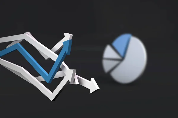 Gráfico de pastel Elemento infográfico con flechas financieras — Foto de Stock