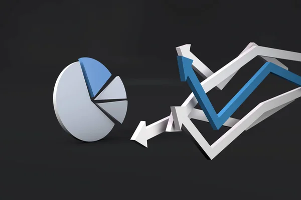 Gráfico de pastel Elemento infográfico con flechas financieras — Foto de Stock