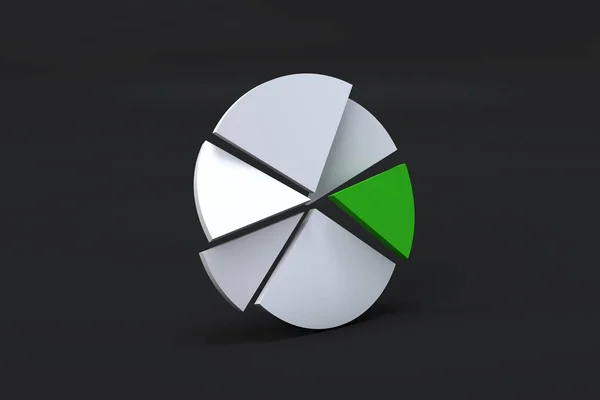 Pie Chart Elemento Infográfico con Pieza Verde — Foto de Stock
