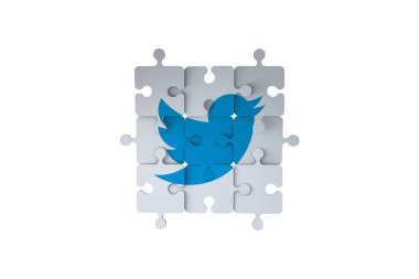 Sosyal Medya Twitter simgesine Puzzle parçaları