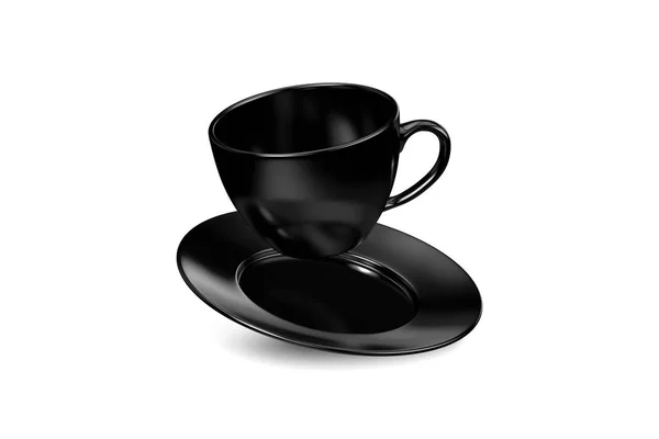 Tazza di caffè di colore nero modello Mockup — Foto Stock