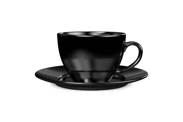 Zwarte kleur koffiemok Mockup sjabloon — Stockfoto