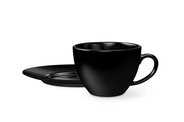 Zwarte kleur koffiemok Mockup sjabloon — Stockfoto