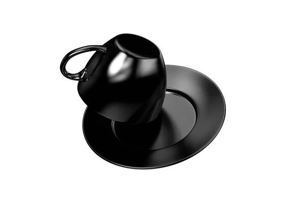 Kolor czarny kubek kawy makieta szablonu — Zdjęcie stockowe