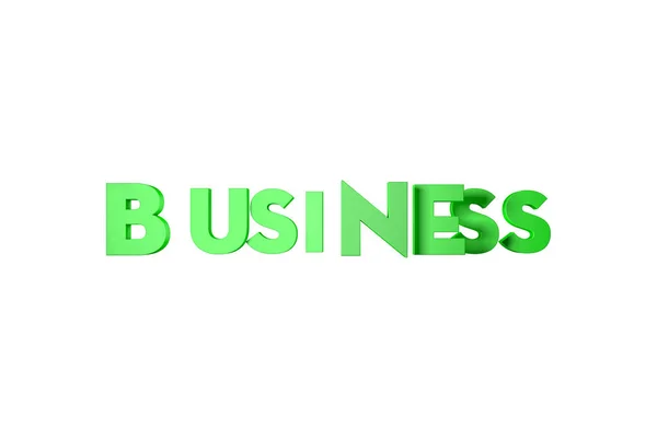 3D green Business Text bokstäver på vit — Stockfoto