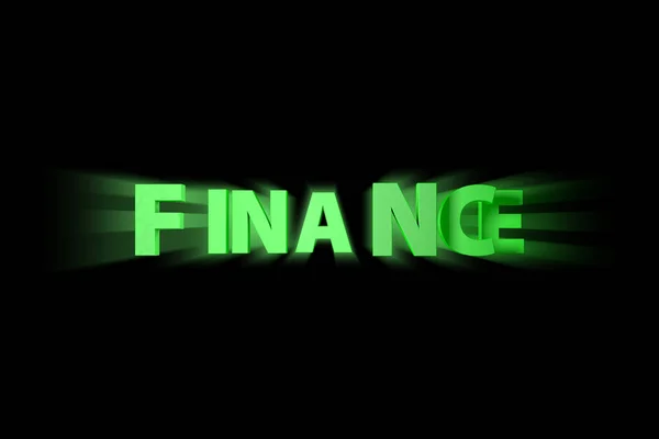 3D Green Finance Cartas de texto sobre Preto — Fotografia de Stock