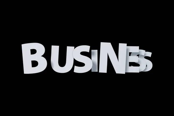 Cartas de texto de negocios en 3D en negro —  Fotos de Stock