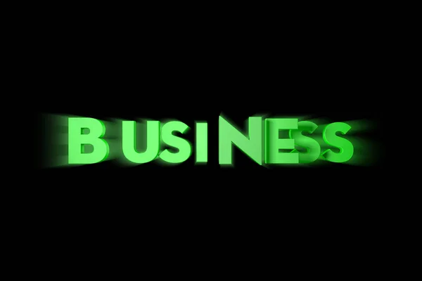 3D Green Business Text Letters on Black — Stock Photo, Image