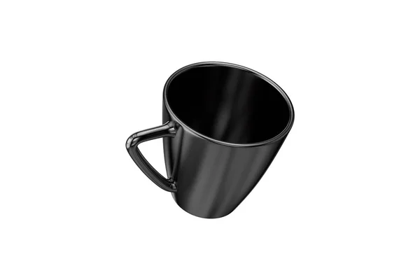 Fekete színű bögre kávé makett sablon — Stock Fotó