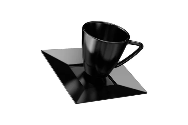 Schwarze Farbe Kaffeetasse Mockup-Vorlage — Stockfoto