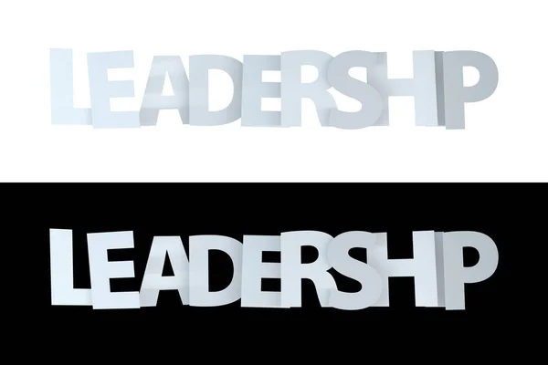 Testo di leadership 3D sulla versione bianca e nera — Foto Stock