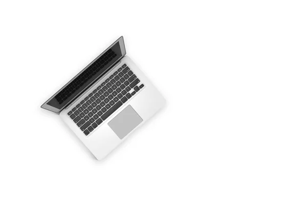 Jeden Laptop na białym tle — Zdjęcie stockowe