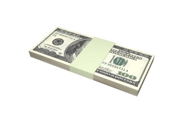 Yüz Dolar Banknotlar Render Yığını