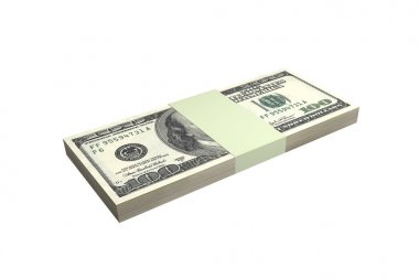 Yüz Dolar Banknotlar Render Yığını