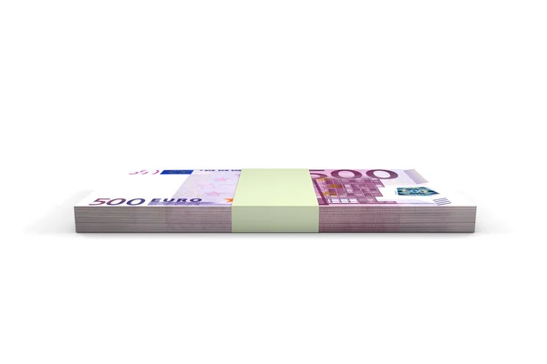 Stack of Five Hundred Euro Banknotes Render — Stock Photo, Image